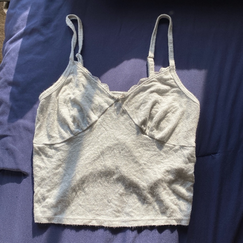 Gilly Hicks Light Gray Ribbed Top